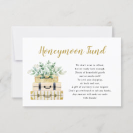 Fondkort för Eucalyptus Greenery Luggage Honeymoon Inbjudningar