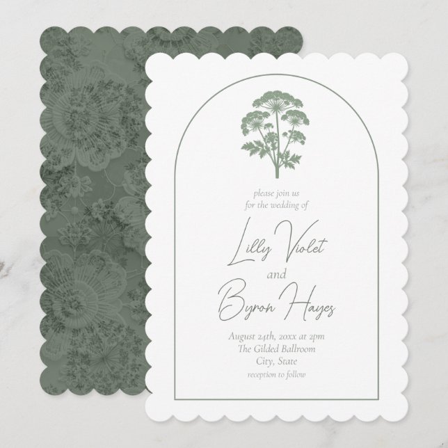 FONDNESS | Wedding Scalloped Invite Inbjudningar (Fram/baksida)