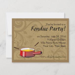 Fondue Party-inbjudningar - Ost Inbjudningar
