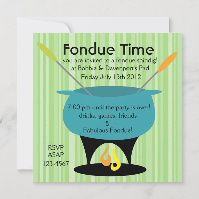 Fondue Time! Inbjudningar (Framsida)