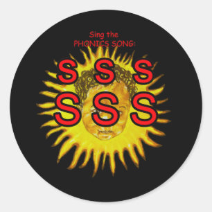 fonetikklistermärken runt klistermärke