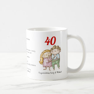 FONNY 40:e Bröllop-årsdagen Ruby Customized Kaffemugg