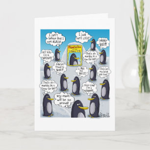 FONNY BIRTHDAY-KORT - Penguin i månaden. Kort