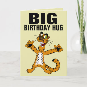 FONNY CAT BIG HUG BIRTHDAY GREETY CARDS KORT