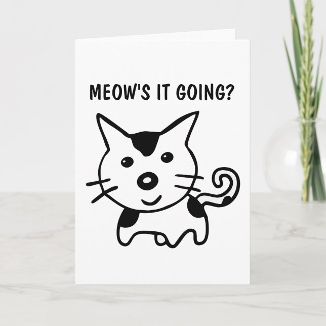 FONNY CAT GREETCARDS FÖR SÄLJNING AV HEJ HELGKORT (Framsida)