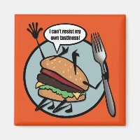 FONNY CHEESEBURGER SQUARE MAGNET