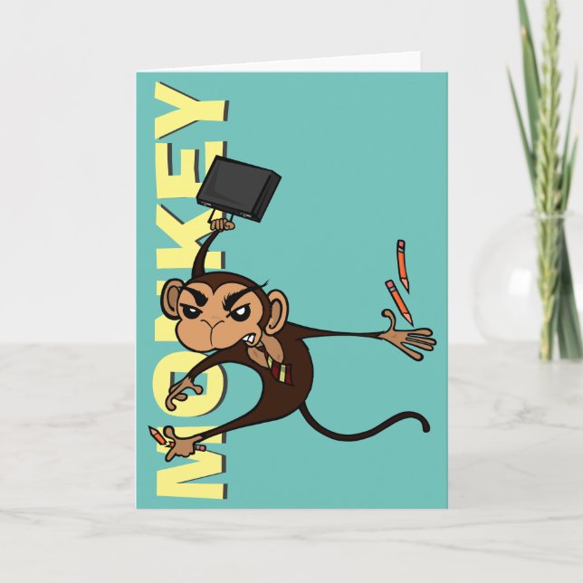 FONNY MONKEY GREETING CARD KORT (Framsida)