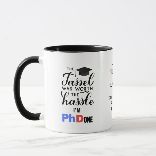 FONNY Personlig PhD Studenten Student-citat Mugg (Vänster)