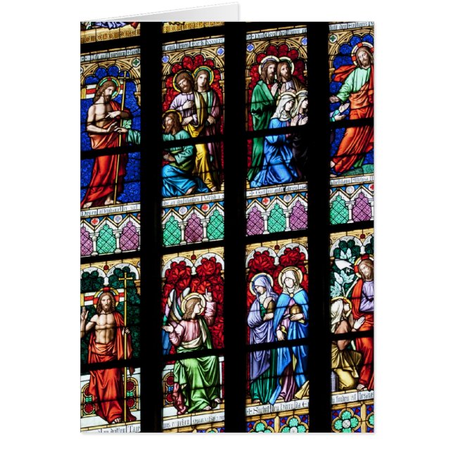 Fönster 2/3 med färgat glasskikt hälsningskort (Framsidan)