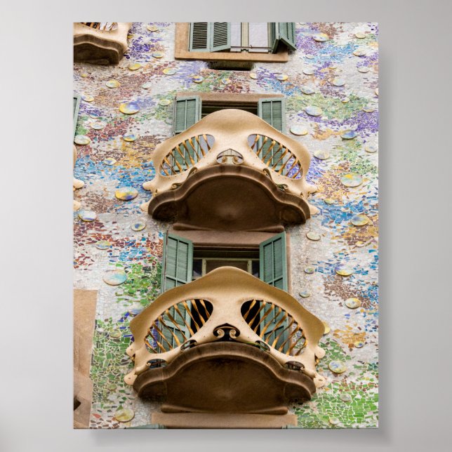Fönster av Casa Battló i Barcelona Poster (Framsidan)