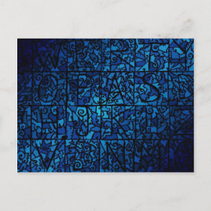 Fönster av gammalt nedfläckad-glas vykort