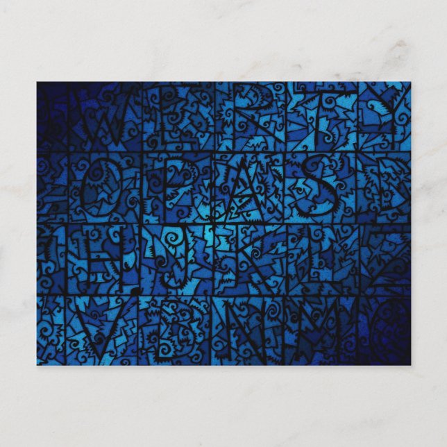 Fönster av gammalt nedfläckad-glas vykort (Framsida)