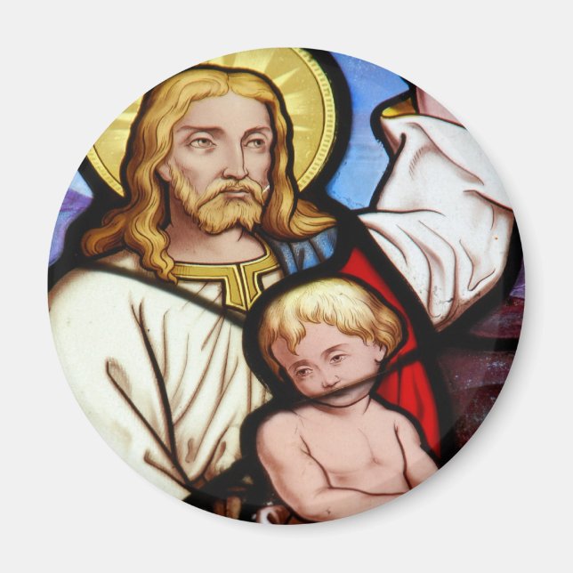 Fönster av rostat glas magnet (Framsidan)