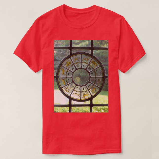 fönster av zodiac nedfläckad glas t shirt (Design framsida)