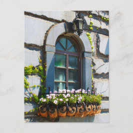 FÖNSTER DÖRRAR BLOMMOR BYGGNAD POSTCROSSING VYKORT