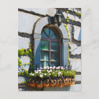 FÖNSTER DÖRRAR BLOMMOR BYGGNAD POSTCROSSING VYKORT