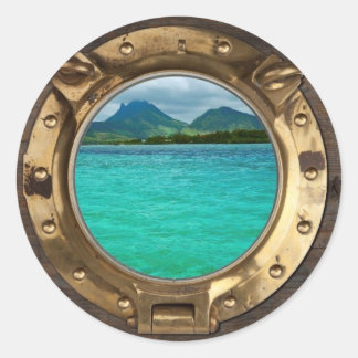 Fönster för antika fraktaser runt klistermärke