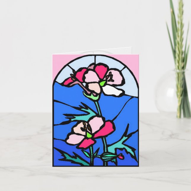 Fönster för blommor helgkort (Framsida)