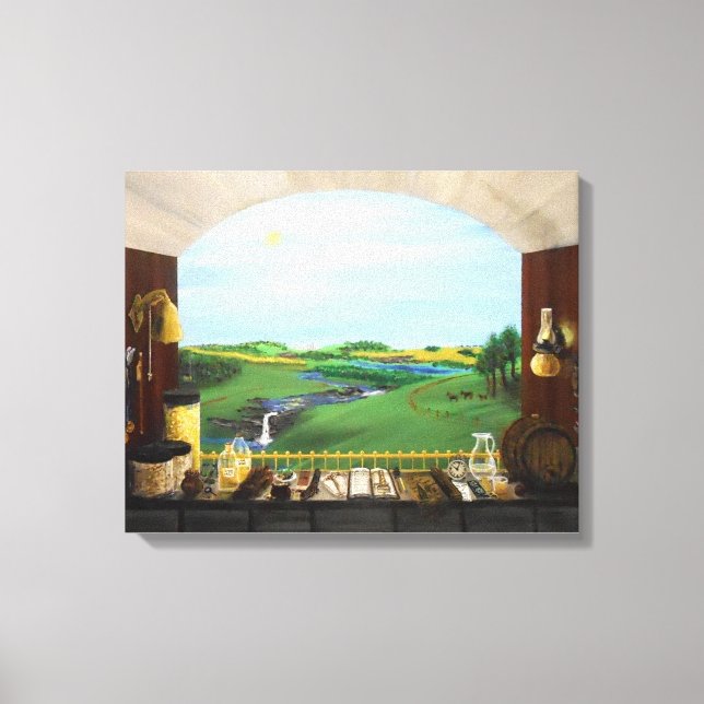 Fönster för Distillers-galleriarbetsyta, 36x27 Canvastryck (Framsida)