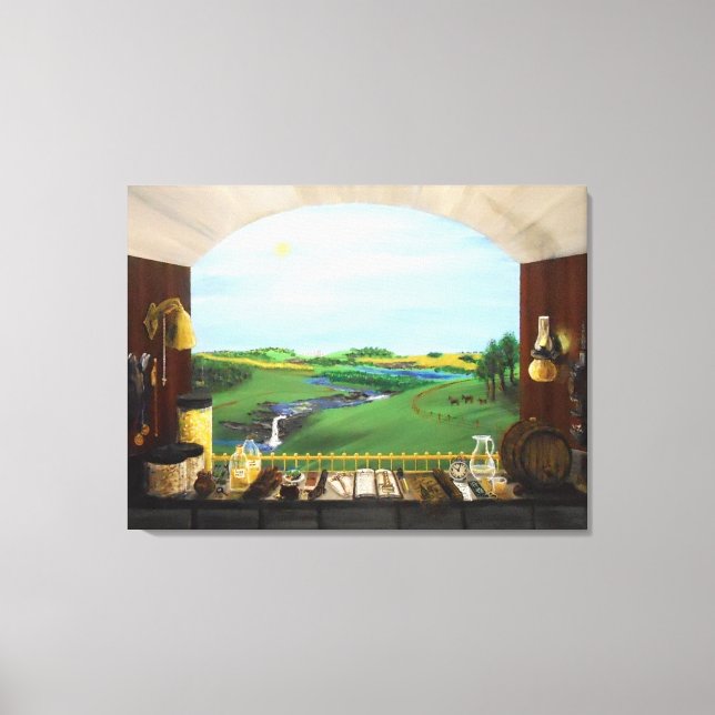 Fönster för Distillers-galleriarbetsyta, 36x27 Canvastryck (Framsida)