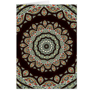 Fönster för fastfärgat glas Kaleidoskop 13 Hälsningskort