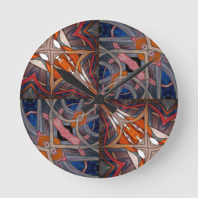 Fönster för fastfärgat glas Kaleidoskop 18 Rund Klocka (Framsida)