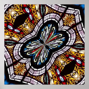 Fönster för fastfärgat glas Kaleidoskop 22 Poster