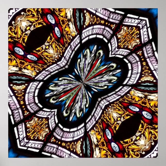 Fönster för fastfärgat glas Kaleidoskop 22 Poster (Framsidan)