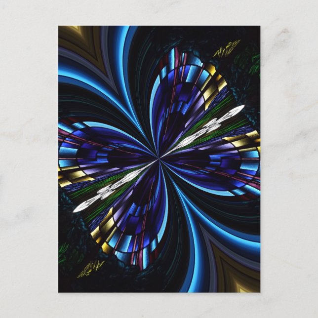 Fönster för fastfärgat glas Kaleidoskop 9 Vykort (Framsida)