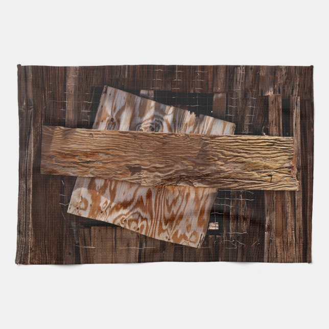 Fönster för gamla trähus kökshandduk (Horisontell)