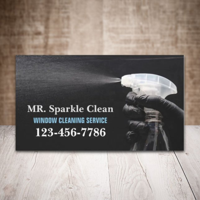 Fönster för professionellens hushållstjänster Städ Visitkort (Professional Housekeeping Service Window Cleaning Business Card)