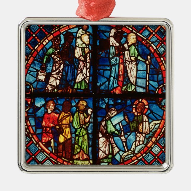 Fönster från kapell av oskulden julgransprydnad metall (Framsidan)