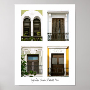 Fönster i gamla San Juan, Puerto Rico Poster