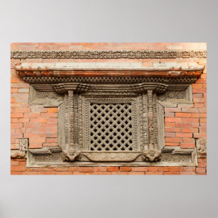 Fönster i Nasal Chowk Courtyard i Hanuman Poster