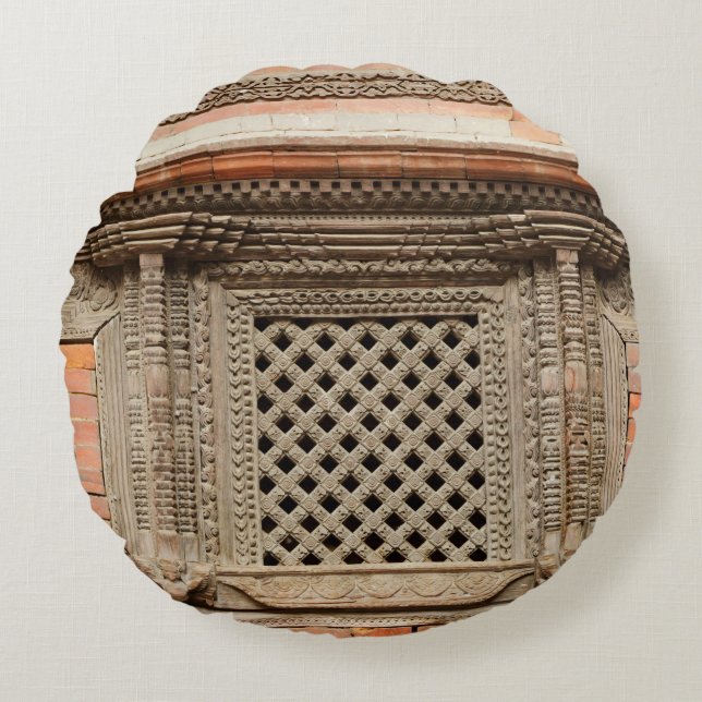 Fönster i Nasal Chowk Courtyard i Hanuman Rund Kudde (Framsidan)