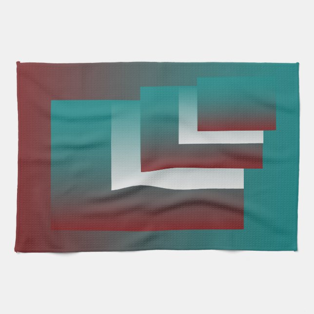 Fönster i tealburgiskt vitt kökshandduk (Horisontell)