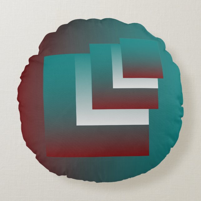 Fönster i tealburgiskt vitt rund kudde (Framsidan)