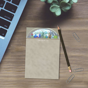 Fönster med eget namn Glass Flaskor Plants Waterco Post-it Block