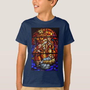 Fönster med fastsatt glas - julbarnens nyans t shirt
