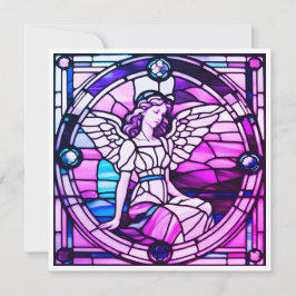 Fönster med glasmålning julängel julkort