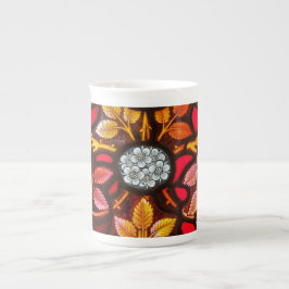 Fönster nr.1 för stenat glas, China Mugg Benporslin Mugg