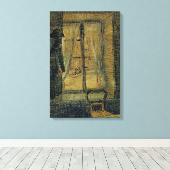 Fönster på Bataille restaurang av Vincent van Gogh Canvastryck (Insitu (trägolv))
