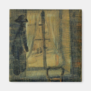 Fönster på Bataille restaurang av Vincent van Gogh Magnet