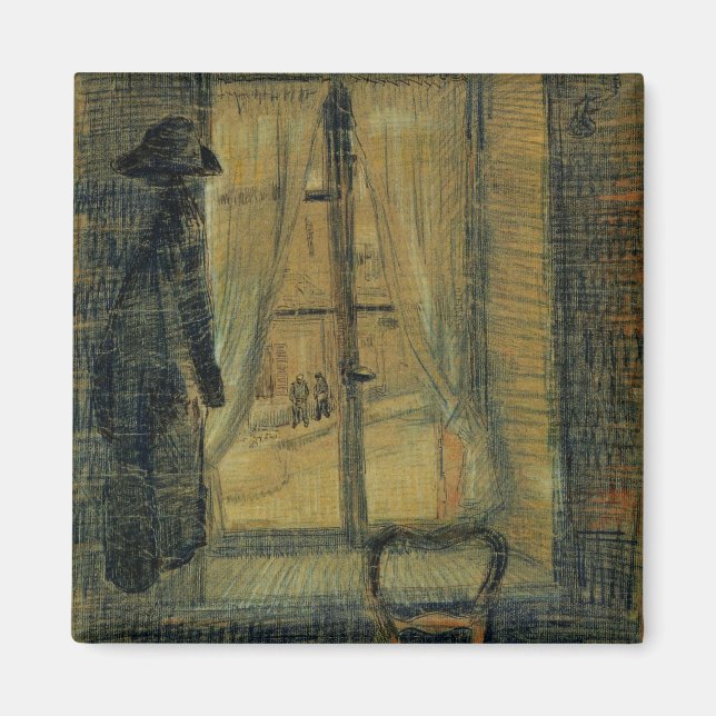 Fönster på Bataille restaurang av Vincent van Gogh Magnet (Framsidan)