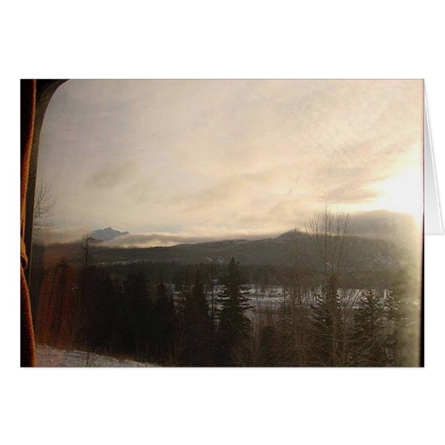 Fönster på en vintervärld hälsningskort (Framsidan Horizontal)