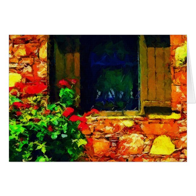 Fönster på Grekland Hälsningskort (Framsidan Horizontal)