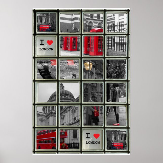 Fönster på London Sights Poster (Framsidan)