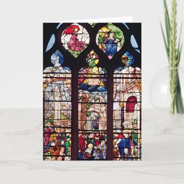 Fönster som visar nativityen helgkort (Framsida)