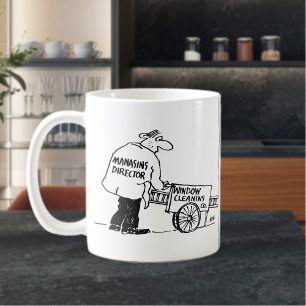 Fönster Städning kundvagn, Fönsterrenare Kaffemugg