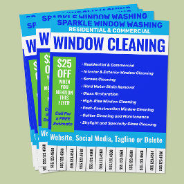 Fönster Städning Mobila nummer Reklamblad